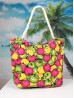 Apple Print Canvas Tote Bag